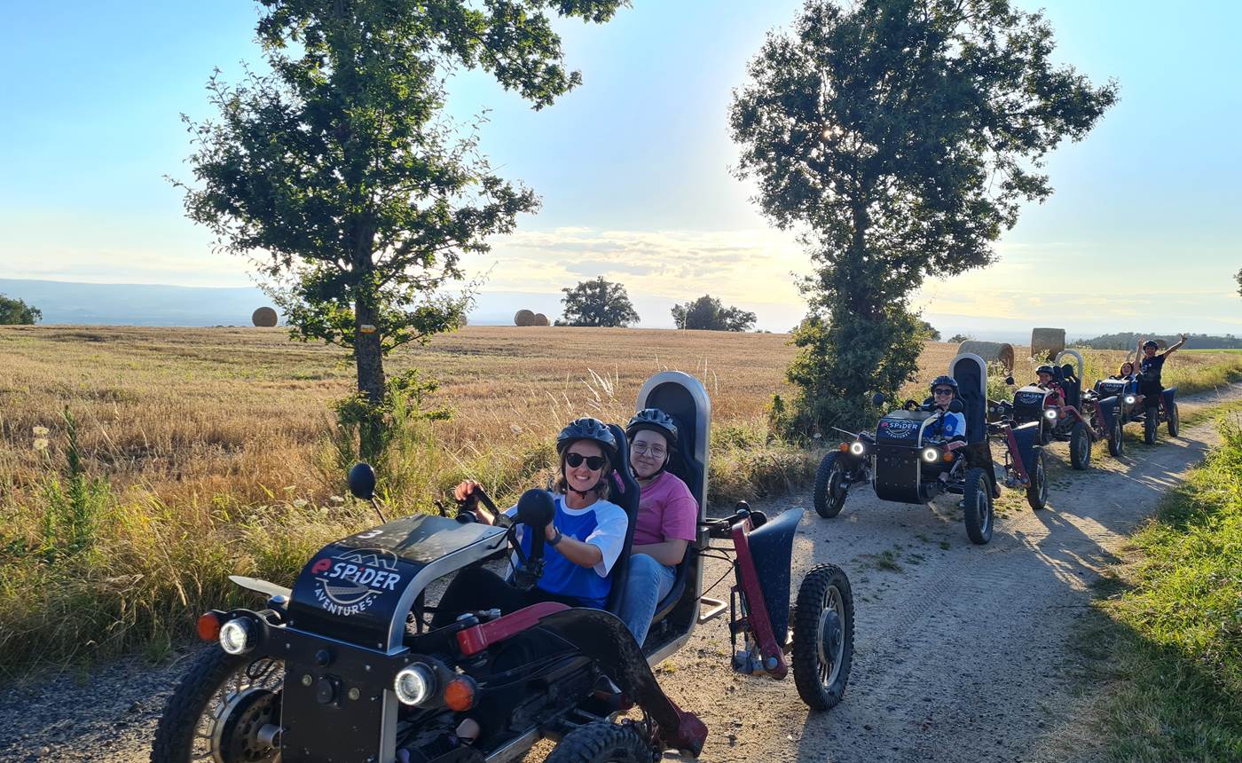 swincar vue sur la plaine des hauteur de saint galmier. Après un chemin technique on garde le sourire
