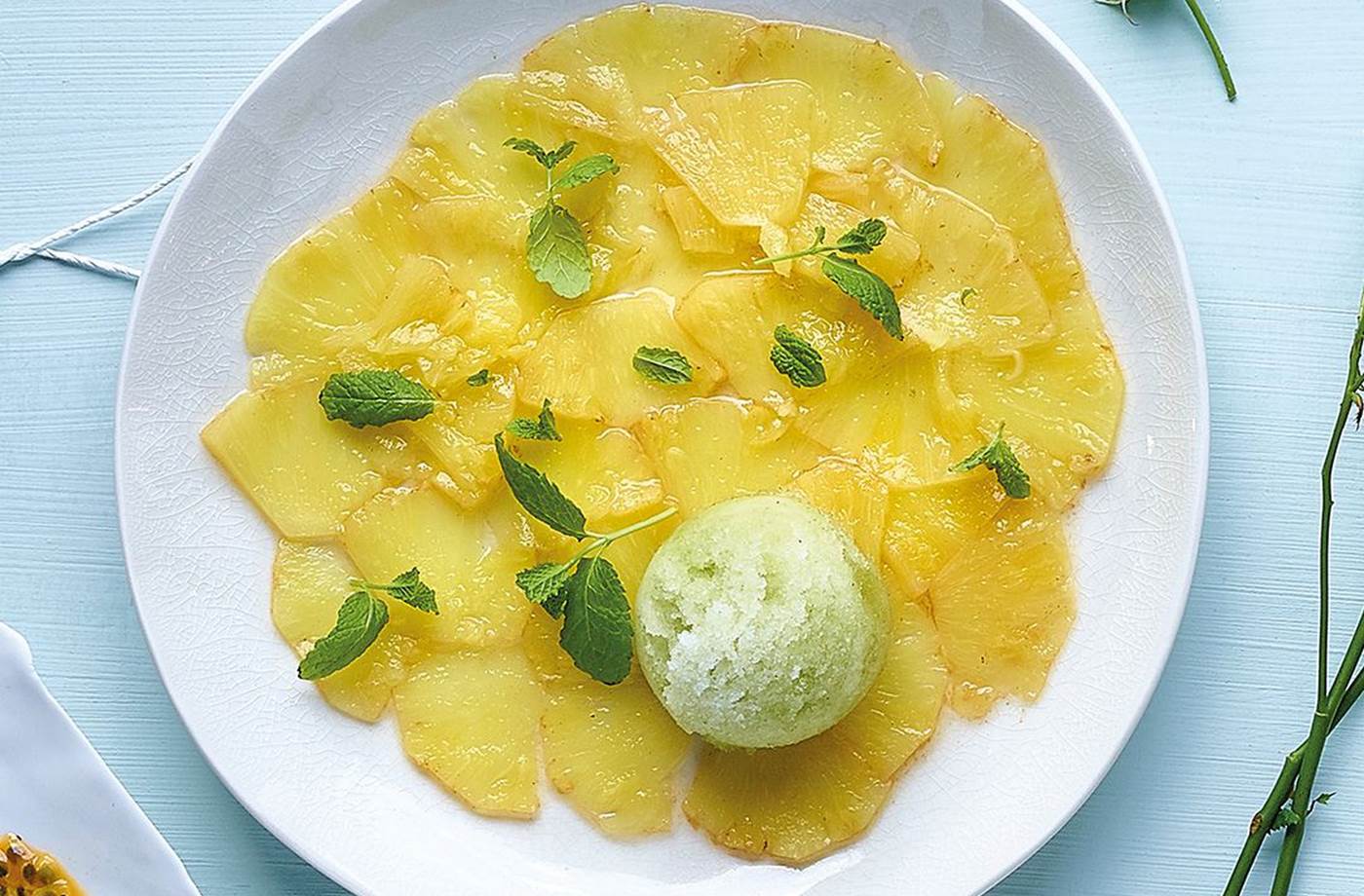 Le carpaccio d'ananas