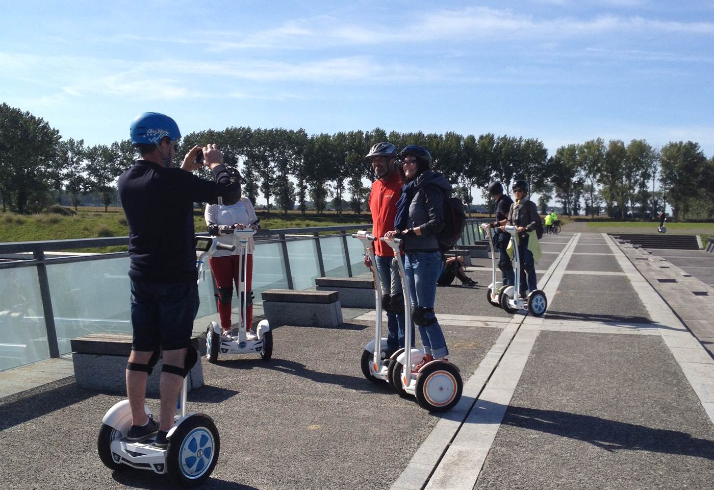 Equipe de pilotes sur barrage de Beauvoir , Mont Saint Michel le 23/09/2017.