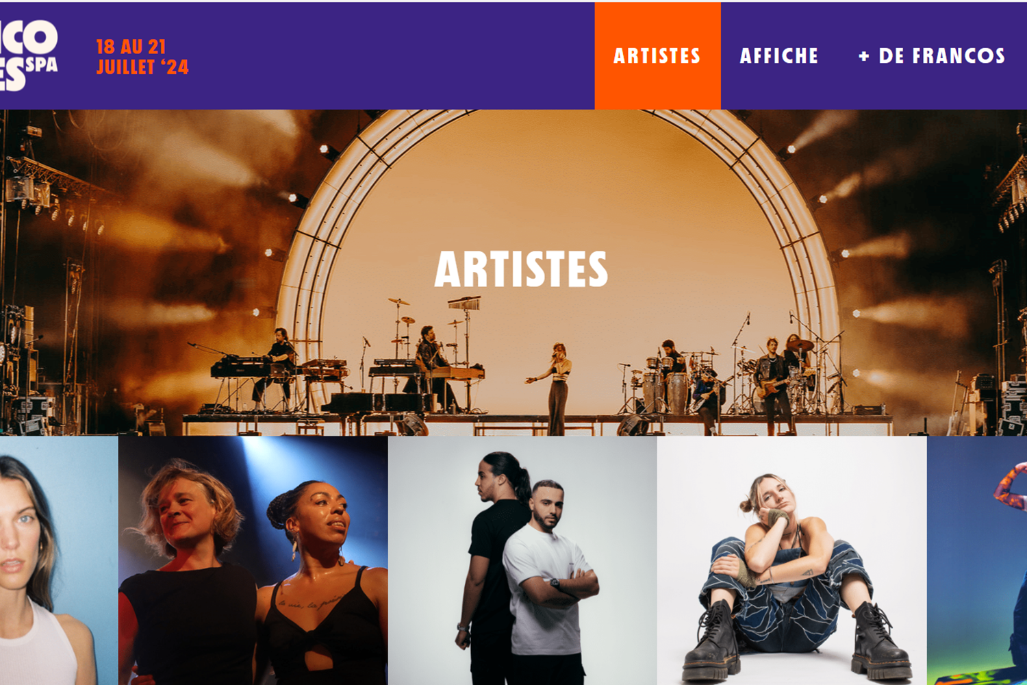 Francofolies Spa du 18 au 21 juillet 2024