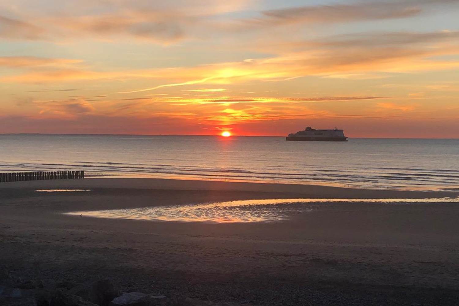 coucher de soleil ferry Calais