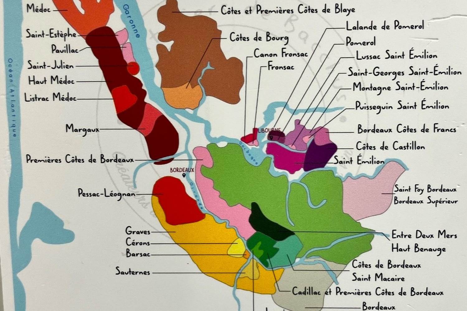 Nid Cosy Bordeaux - Carte vignoble bordelais