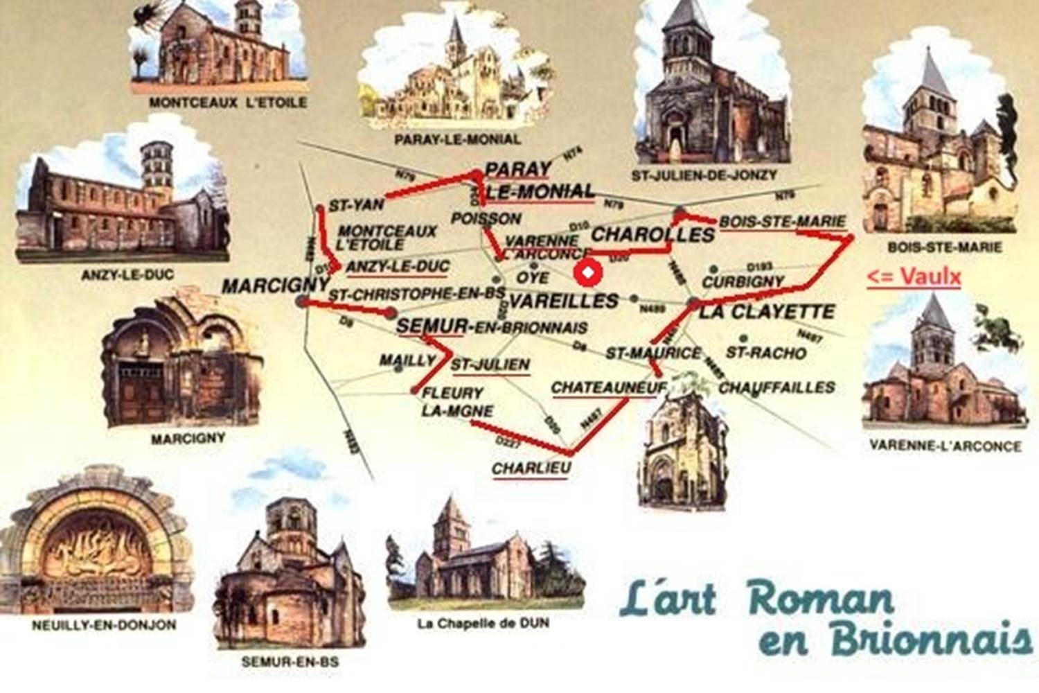 Les Eglises et Chapelles Romanes du Brionnais - Circuit autour de Vaulx