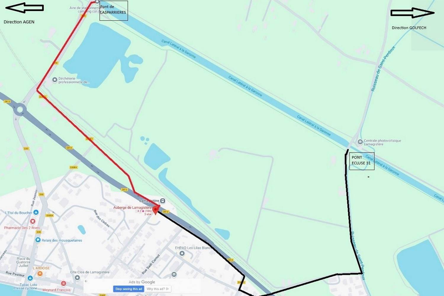 PLAN ACCES A VELO CANAL DES 2MERS