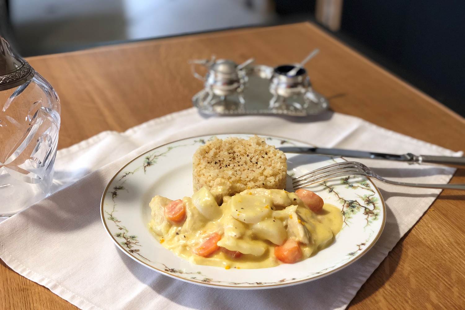 blanquette de dinde à l'orange, carotte et navet