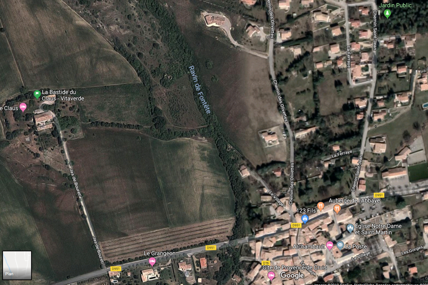 Plan d'accès à la Bastide du Claus - Vitaverde