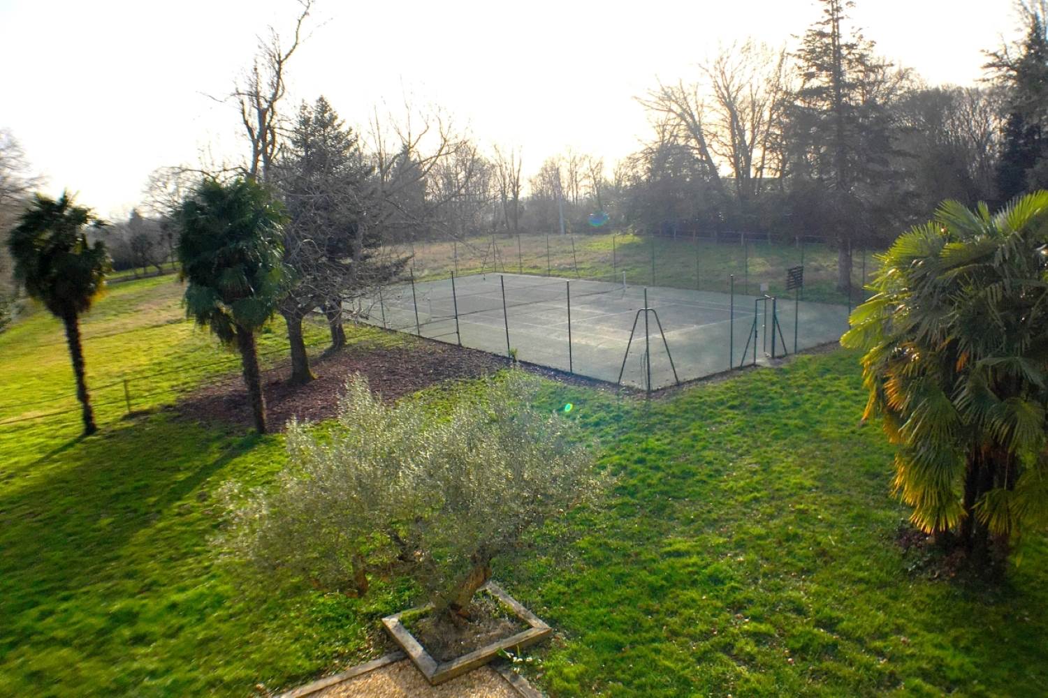 Le terrain de tennis