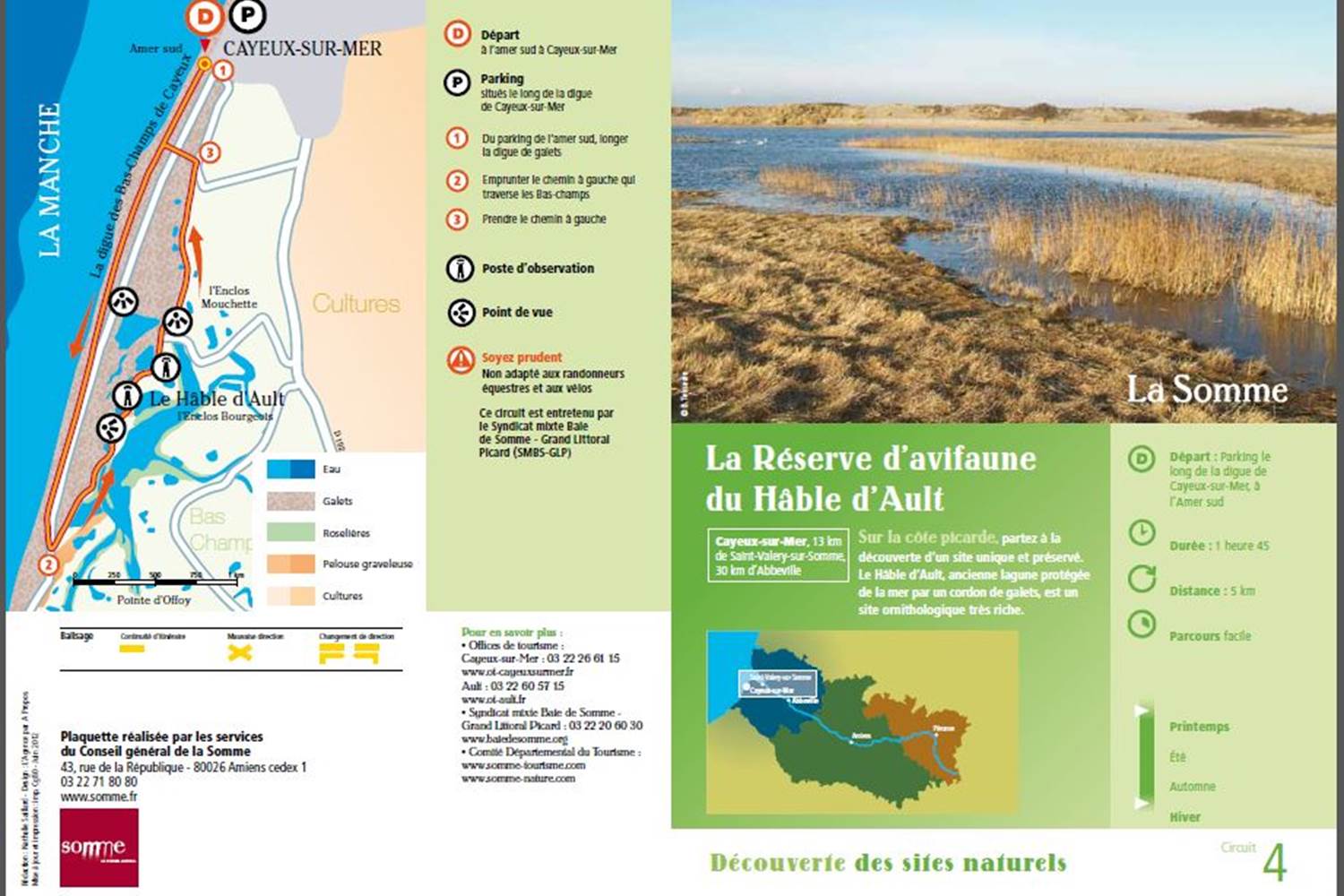 Parcours dans la réserve du Hâble d'Ault à Cayeux sur Mer