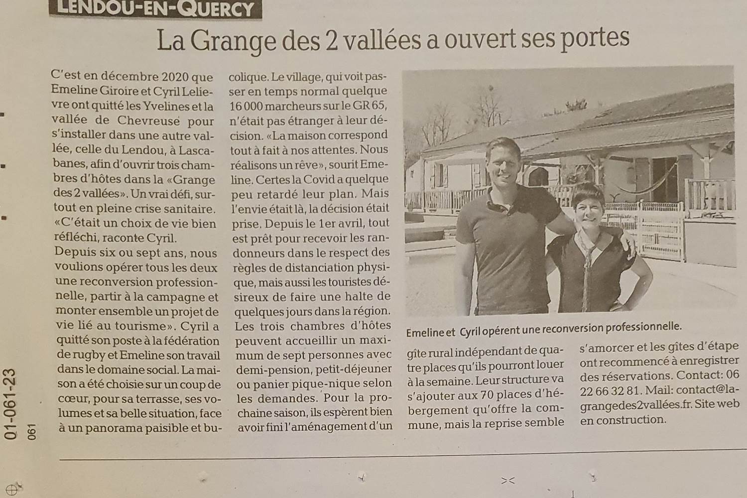 Article la dépêche 14/05/21