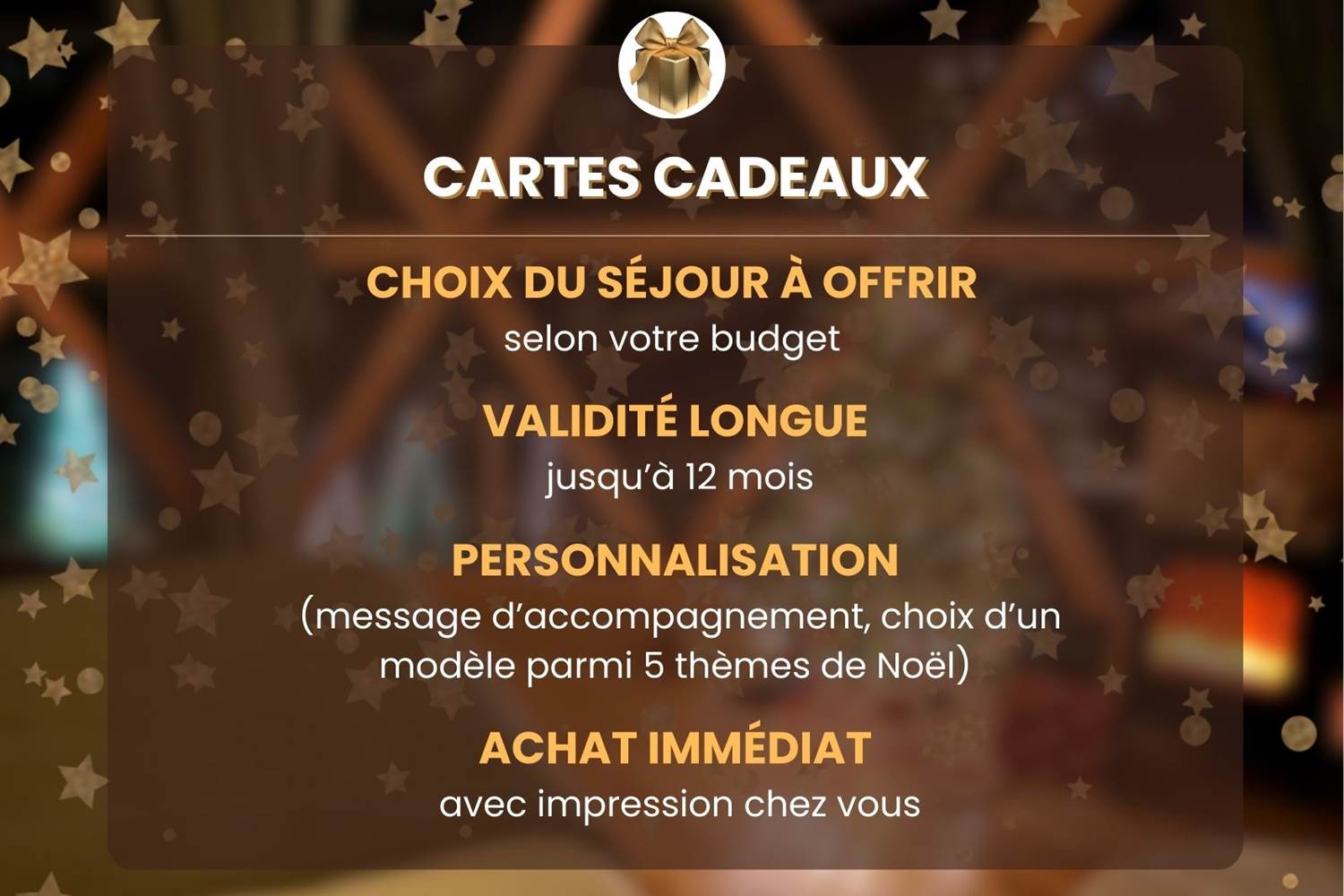 Nos cartes cadeaux personnalisables