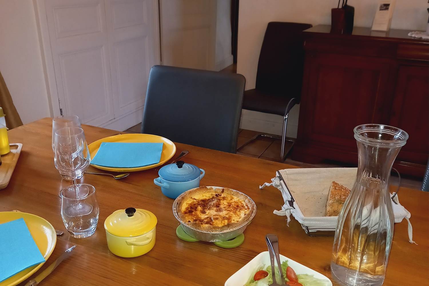 Diner 2 plats (quiche lardons -trompettes des morts)