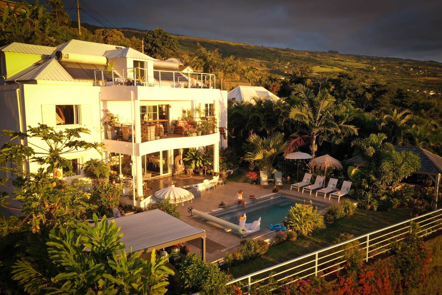 Coucher de soleil sur la Villa Garriga