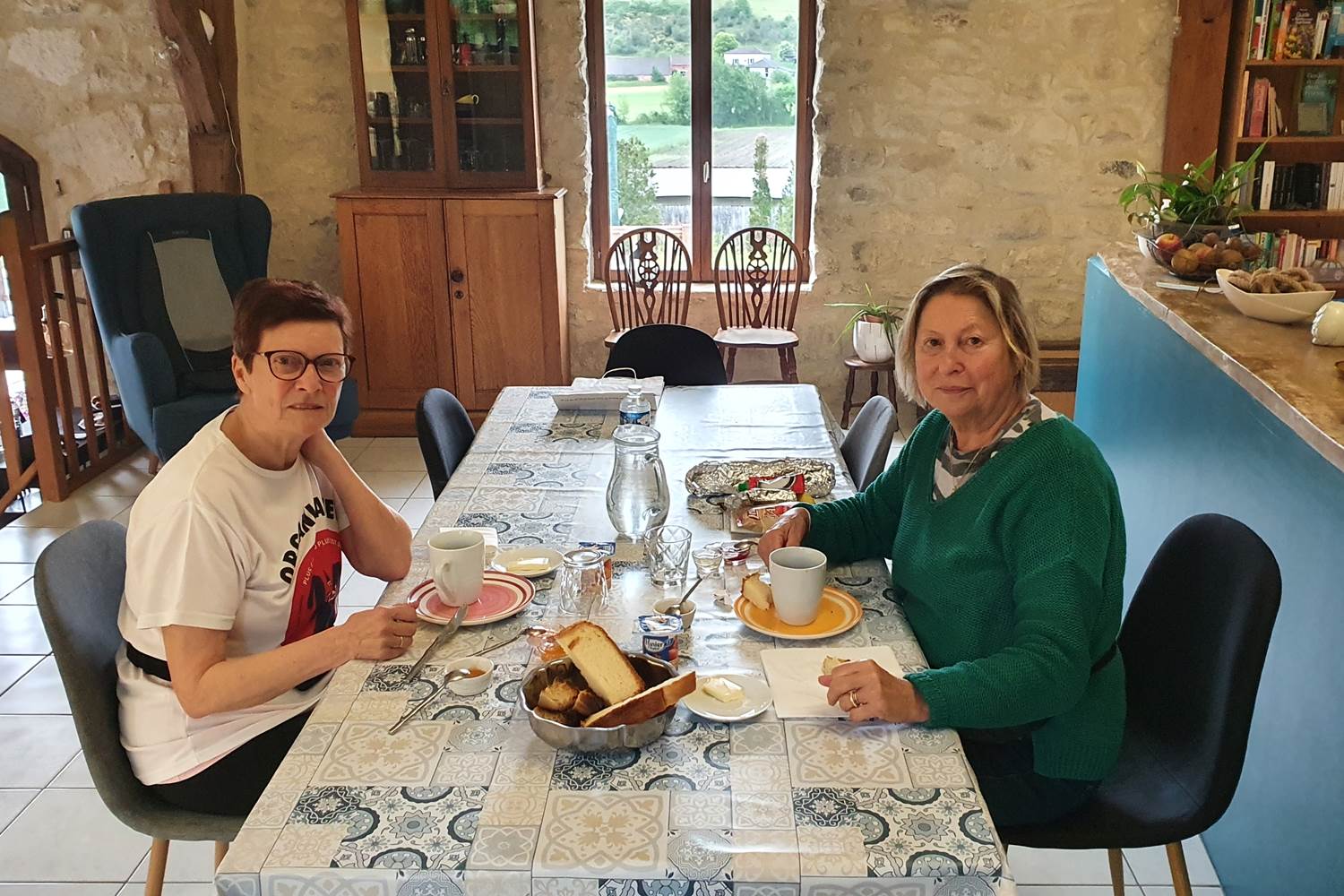 Petit déjeuner avant de repartir sur le GR65