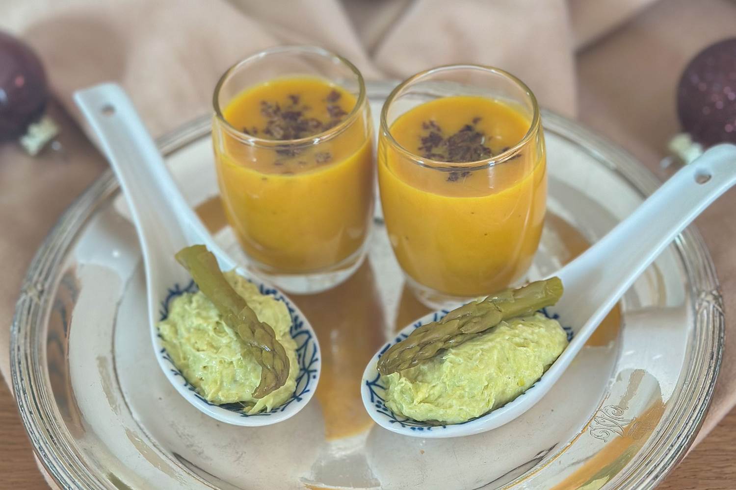 mise en bouche dîner réveillon Demeure du Porzou