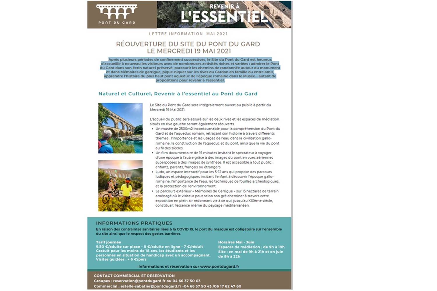Pont du Gard réouverture