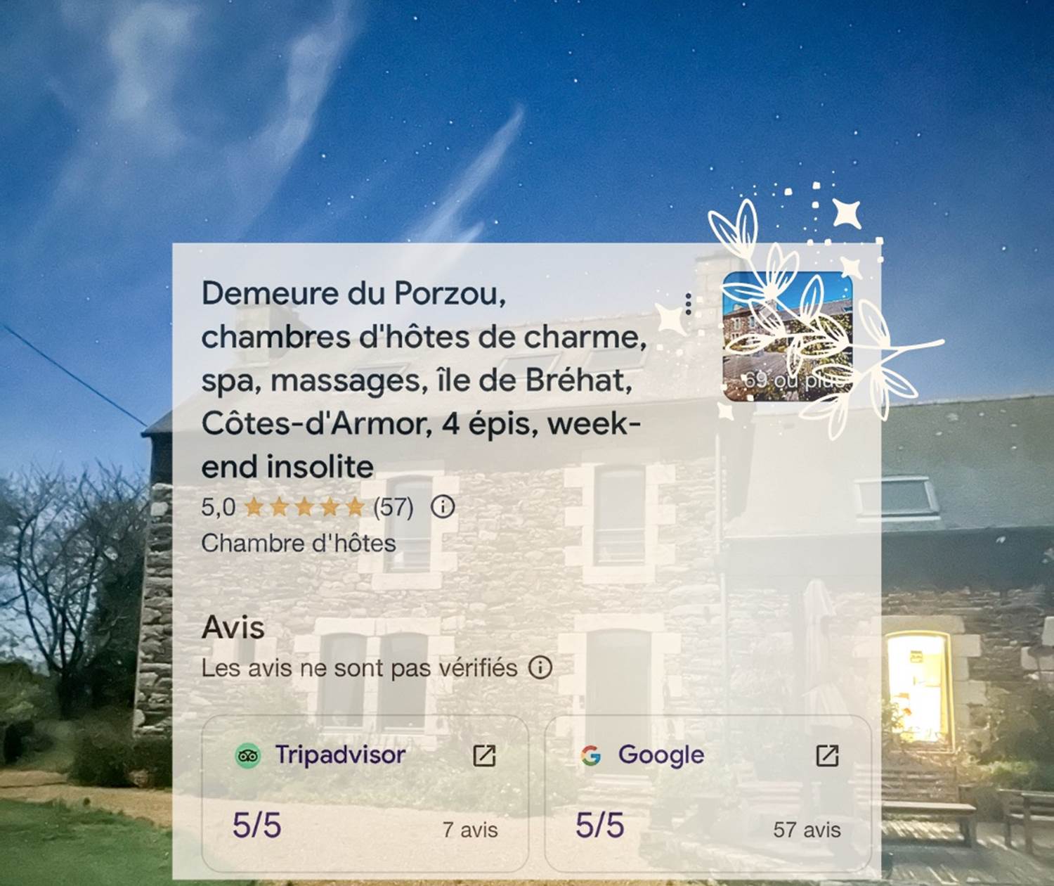 avis Google Demeure du Porzou