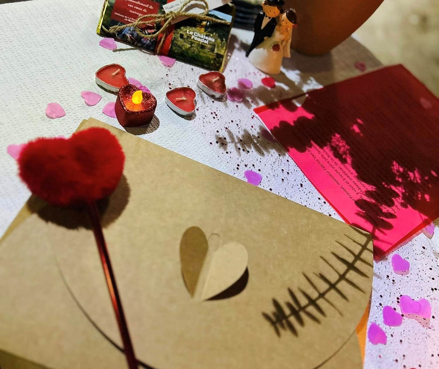 décorations saint-valentin au château féodal de la roche-en-ardenne