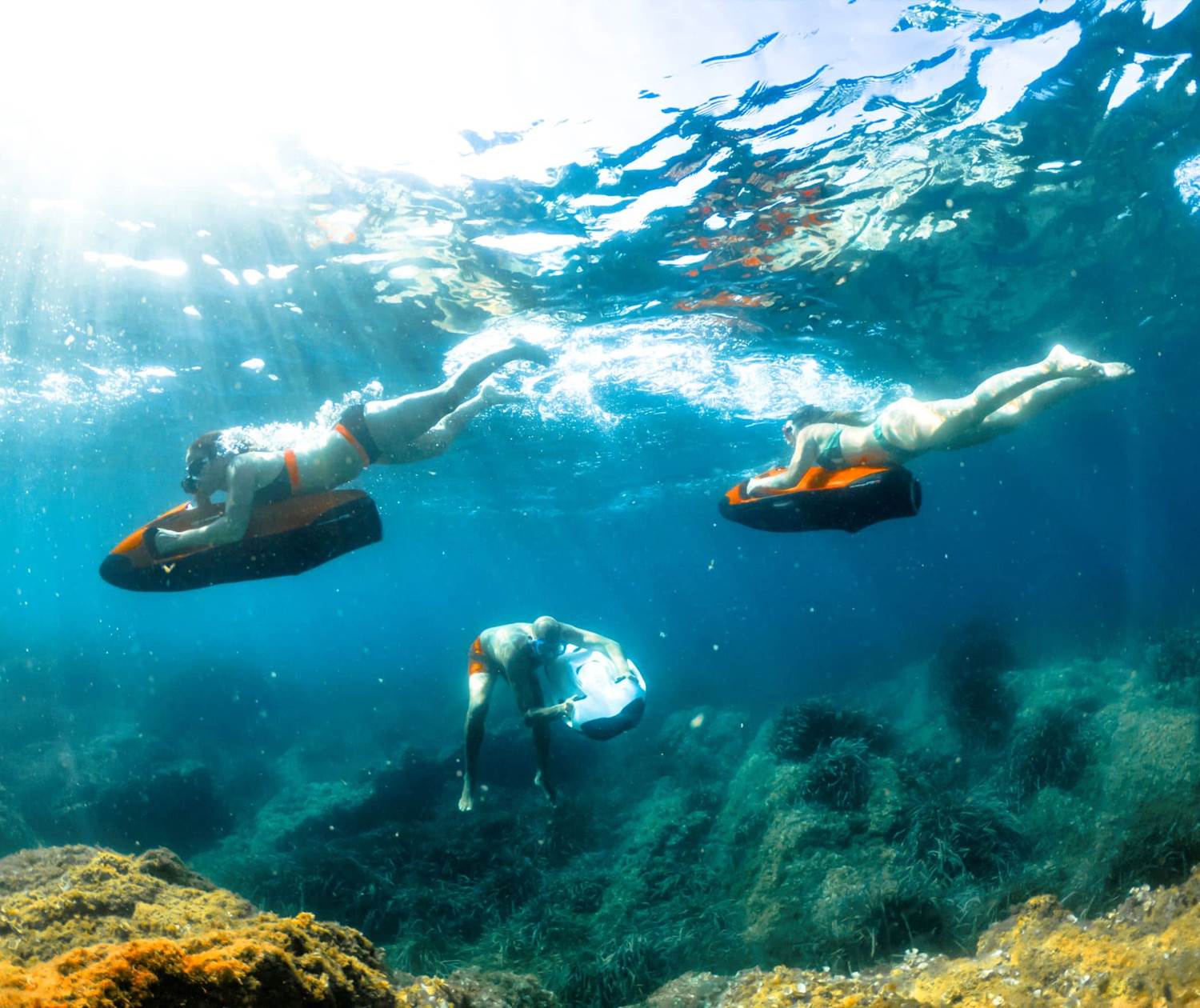 ECO GLISS SEABOB JEU AQUATIQUE EN GROUPE D'ADOS EN PACA