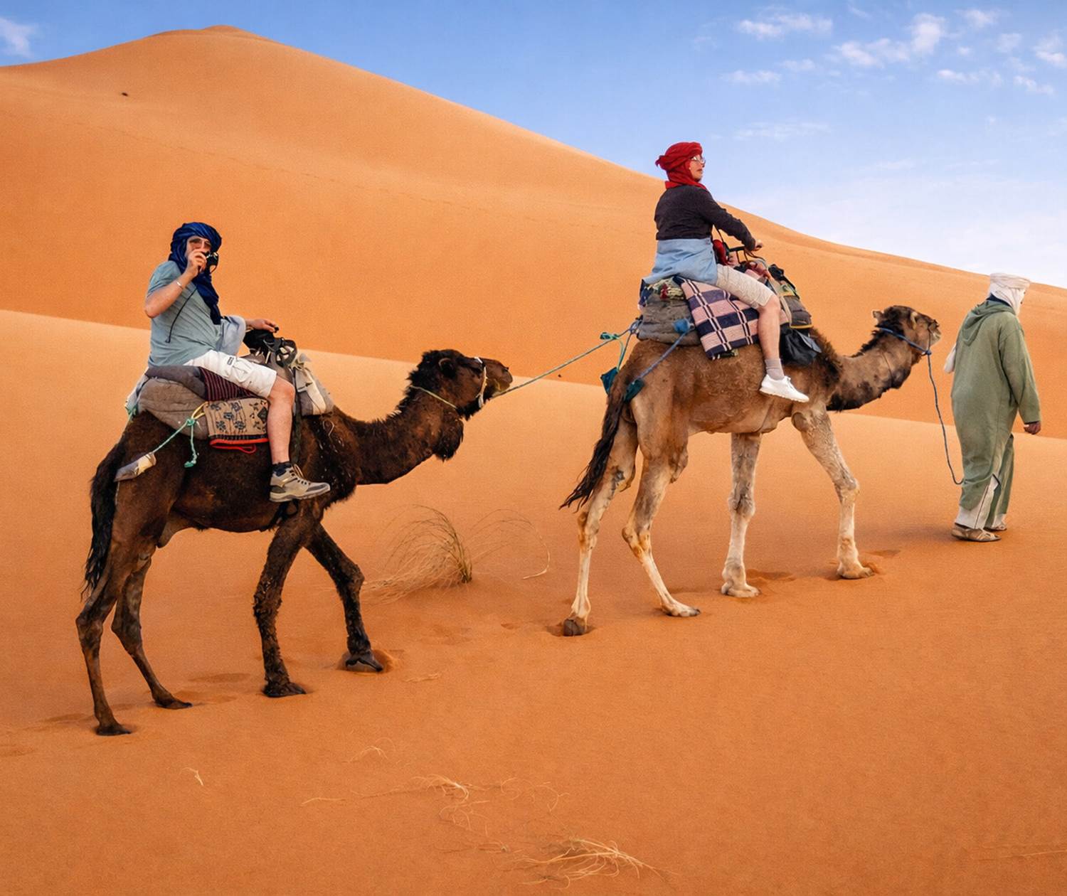 Traversée des dunes à dos de dromadaire