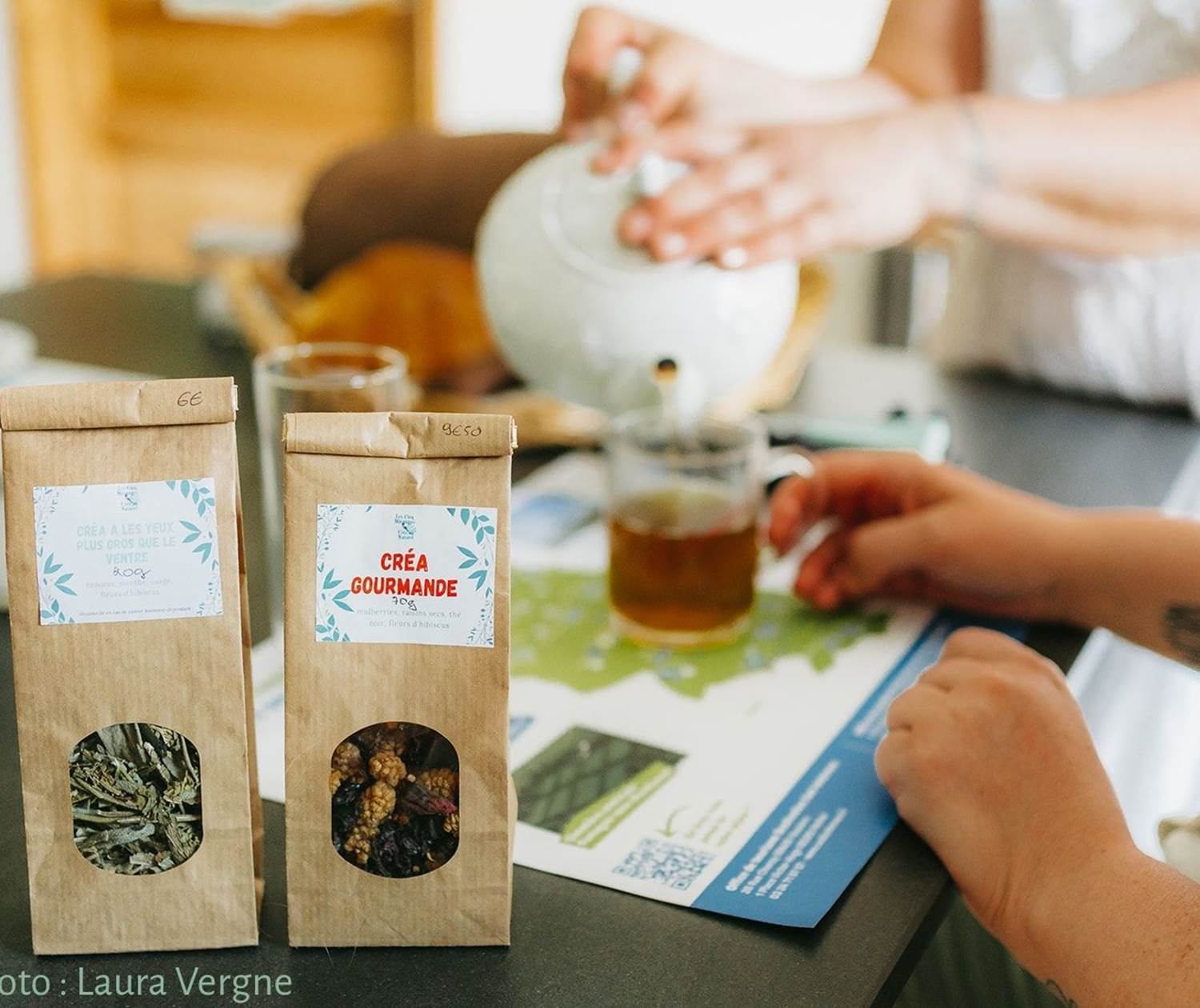 Sachets de thés et de tisanes confectionnés dans mon atelier des Ardennes