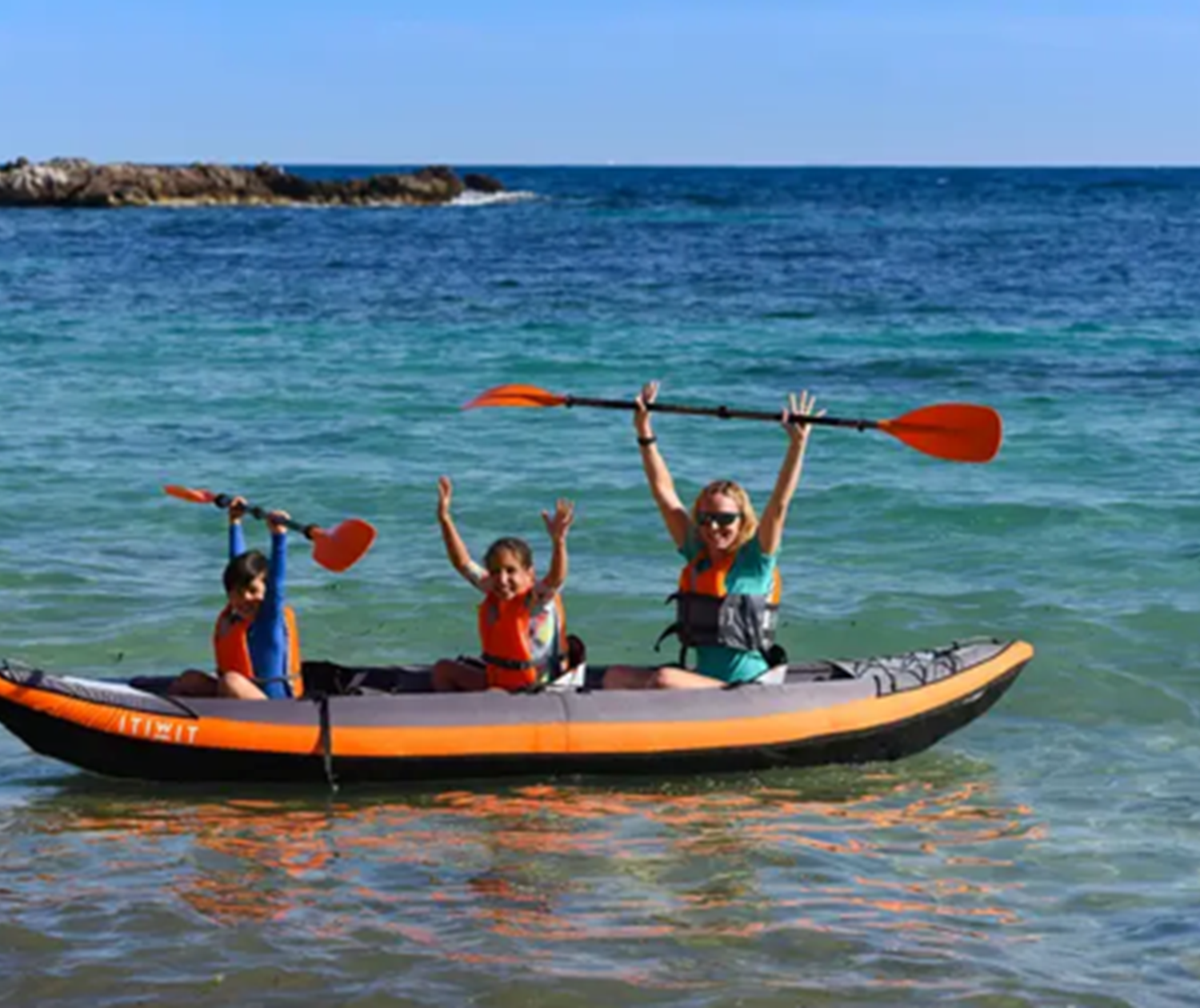 kayak 3-4 places balade famille Golfe du Morbihan Villa Charles Ashton