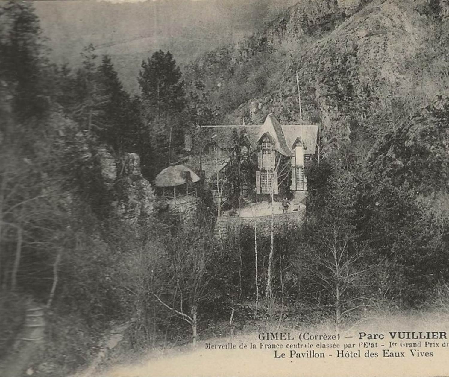 Carte postale vintage histoire parc vuillier correze tourisme tulle 1