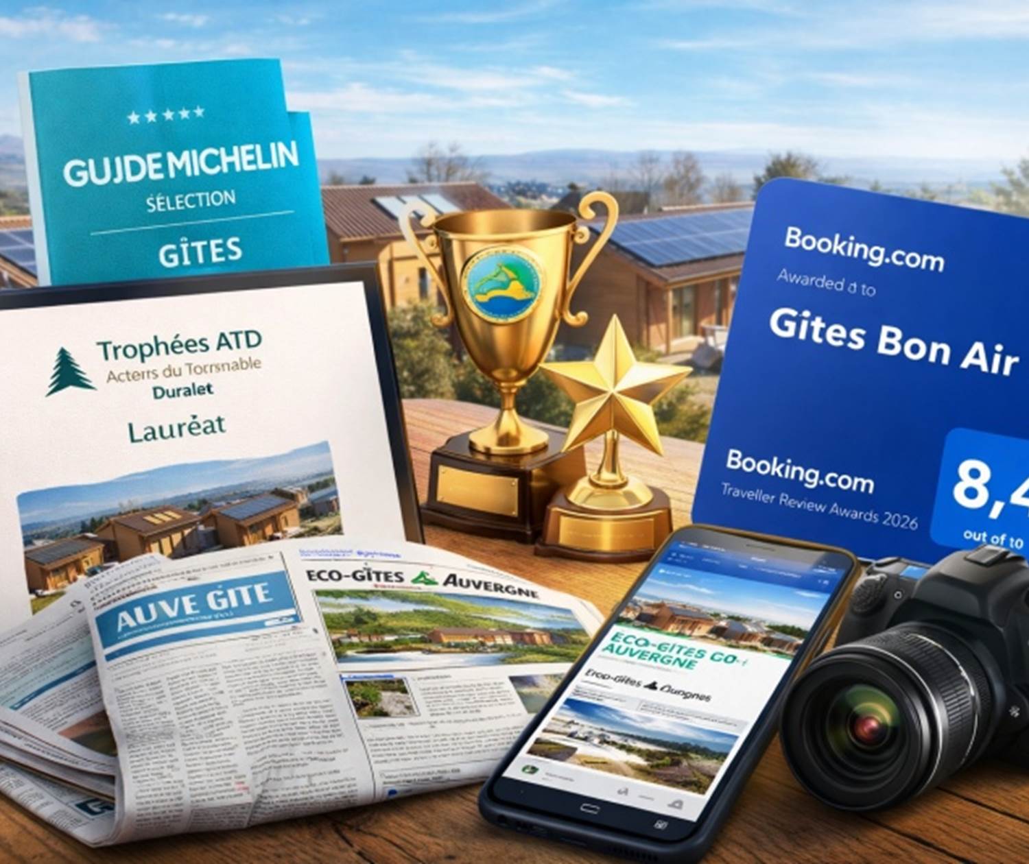 trophées et distinctions obtenus par les Gîtes Bon Air et présence dans les médias