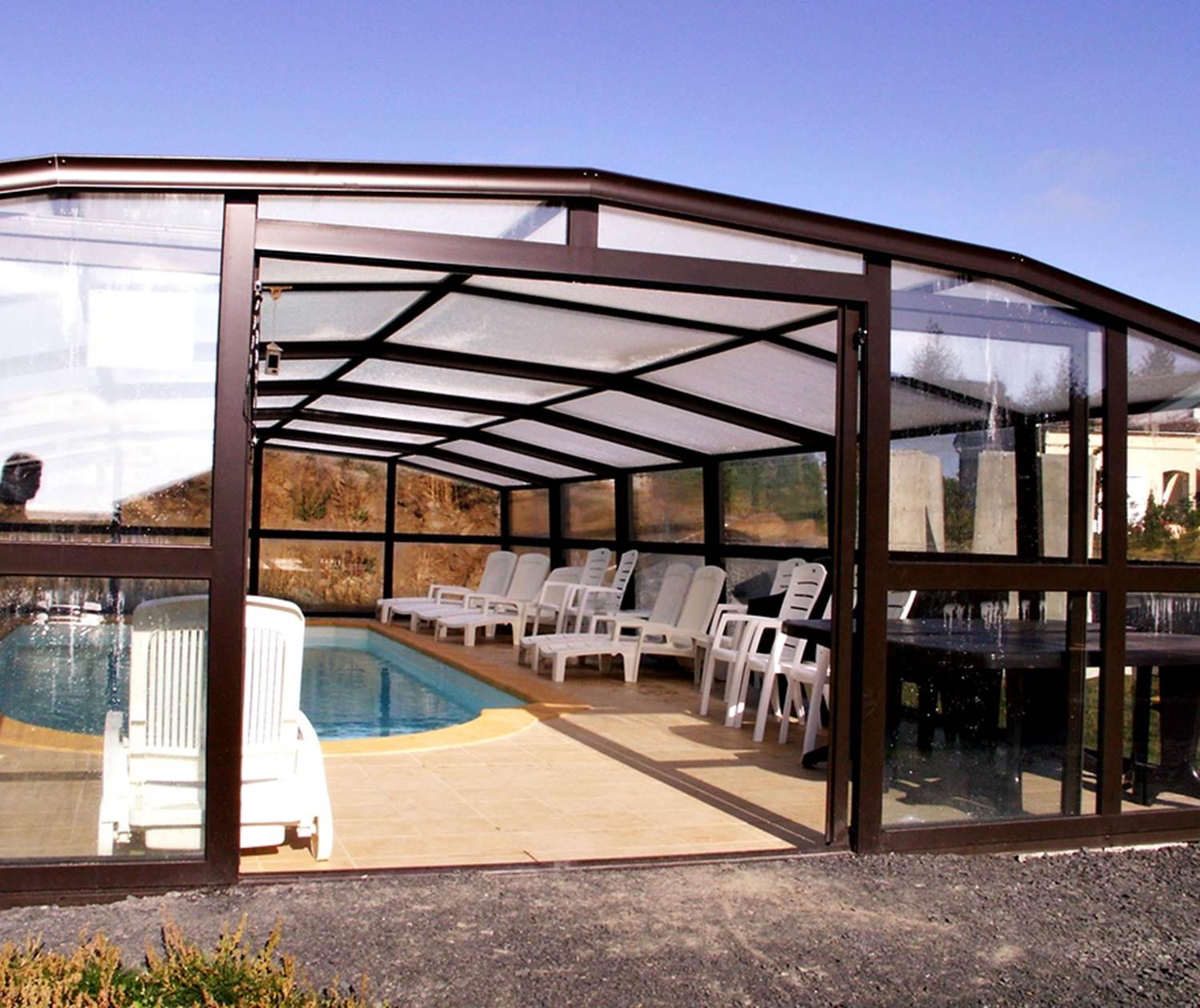 Piscine chauffée par solarium