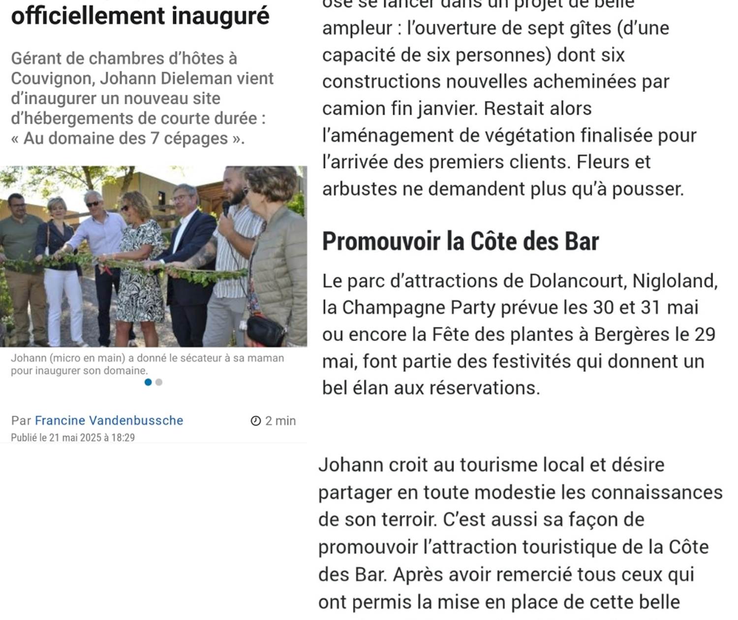 Article de presse