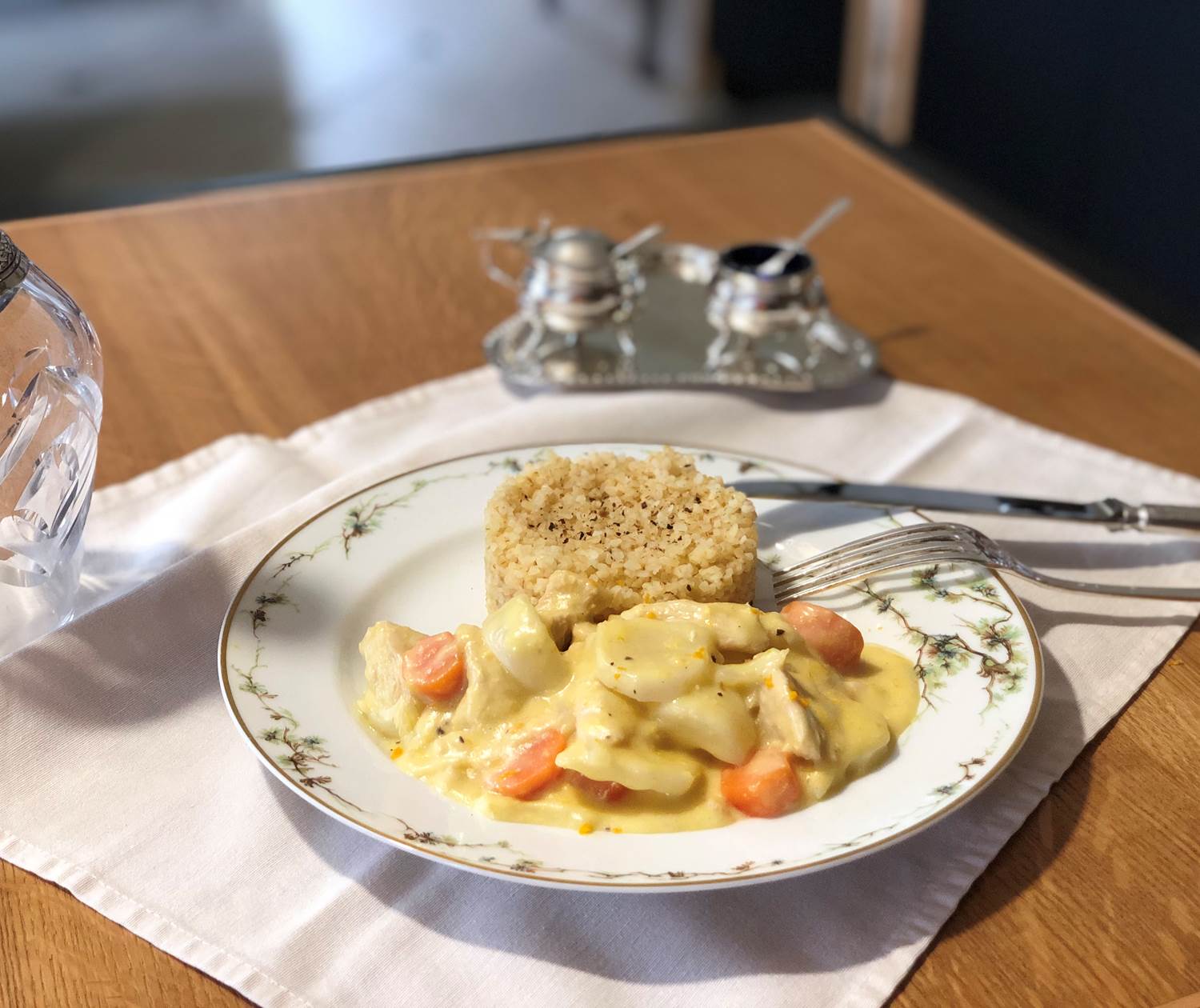 blanquette de dinde à l'orange, carotte et navet