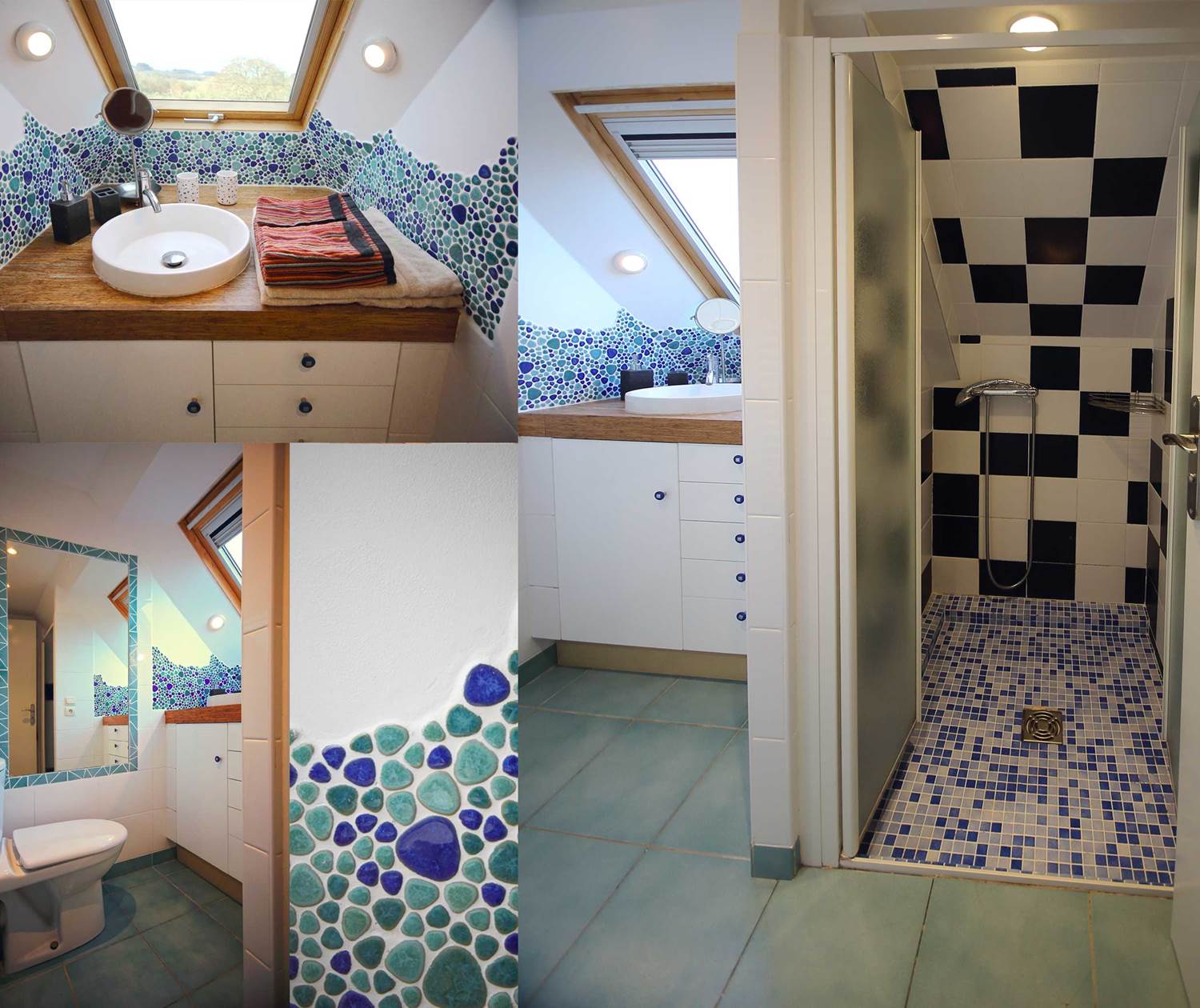 4x3 Salle de Bain Bleue