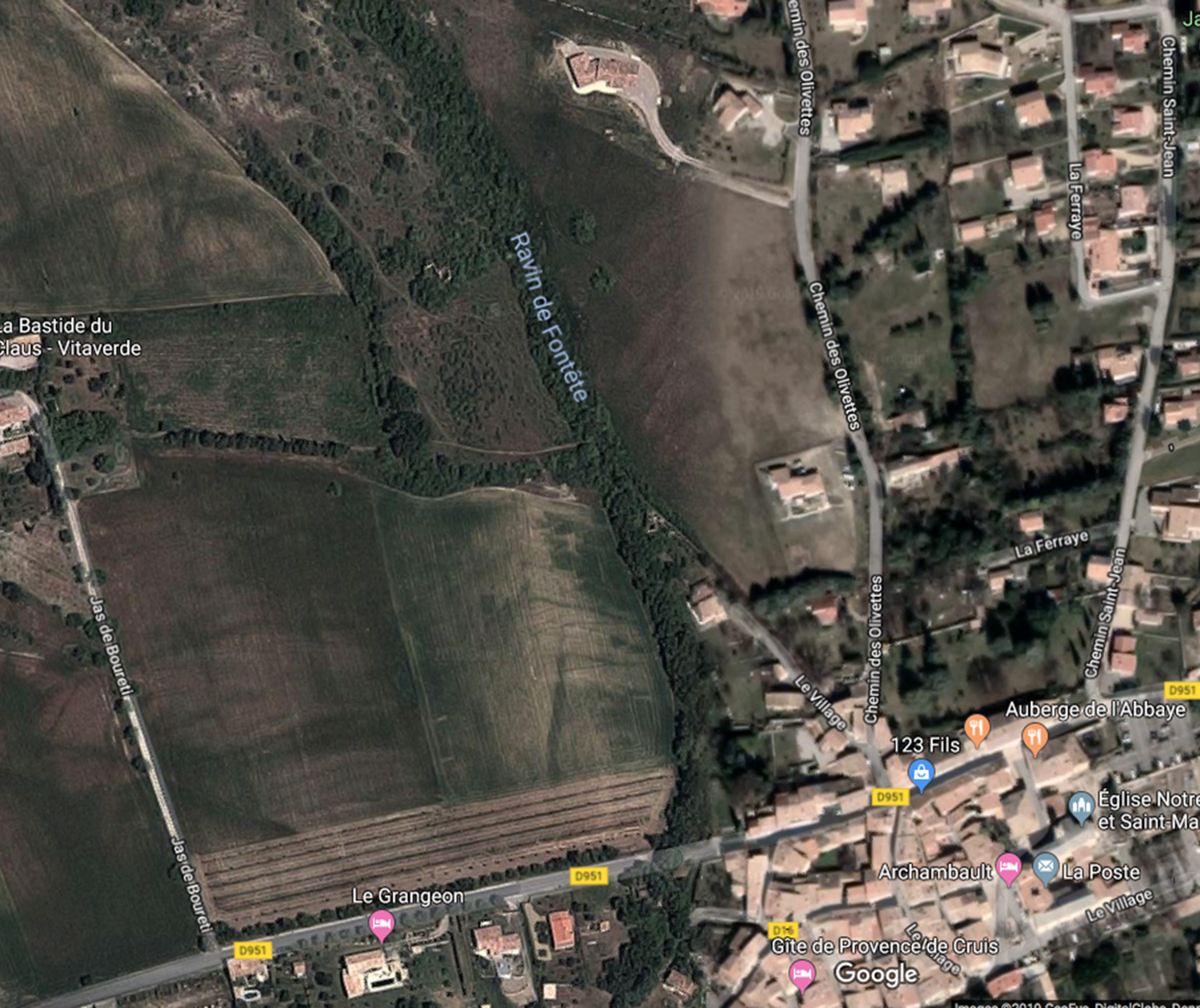 Plan d'accès à la Bastide du Claus - Vitaverde