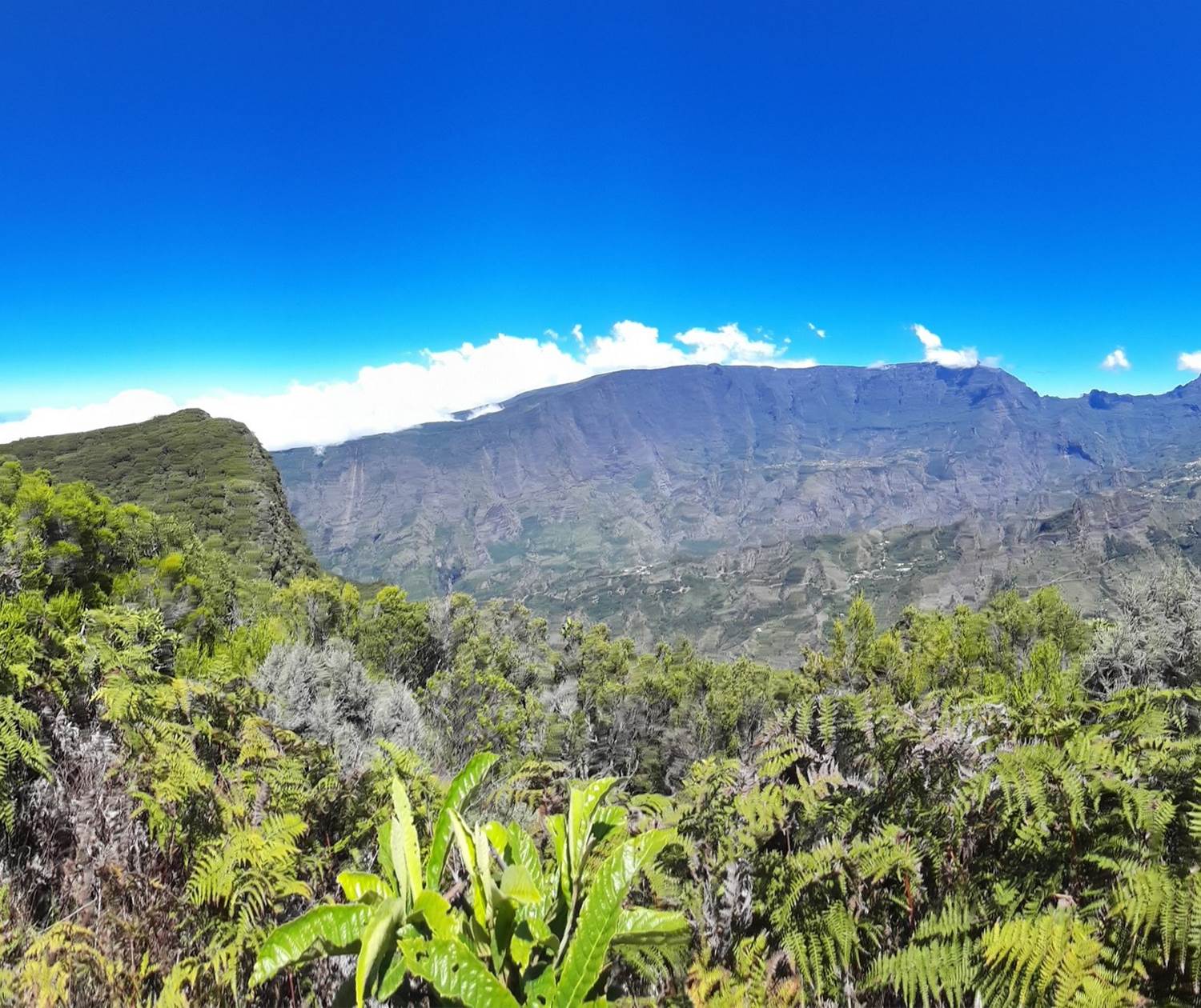 Piton des Neiges et Cilaos depuis le Dimitile