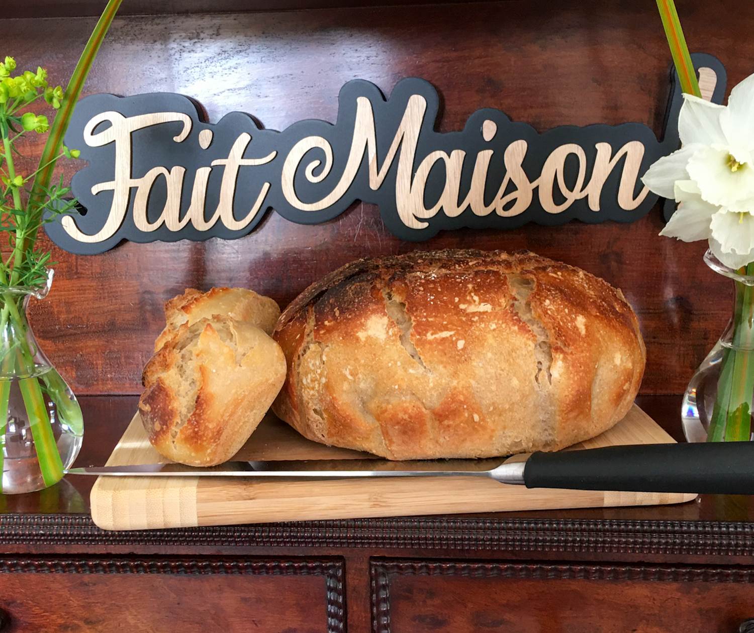 De délicieux et croustillants pains servis à la Demeure du Porzou