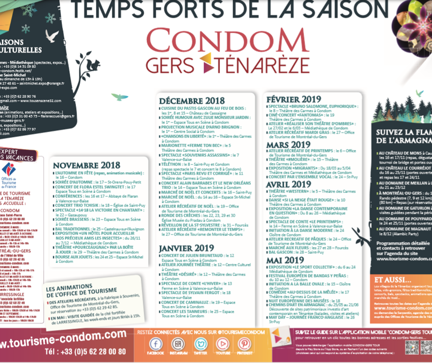 AFFICHE EVENEMENTS TENAREZE NOV 2018 MAI 2019