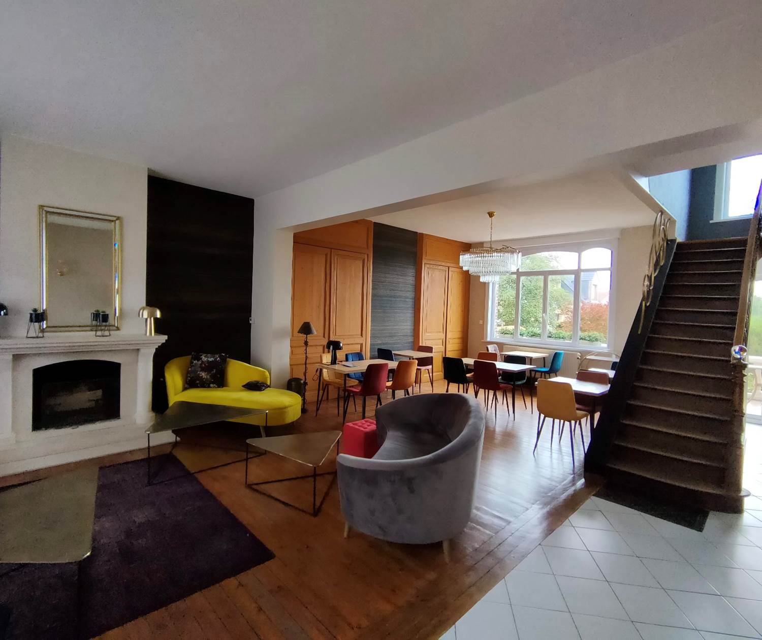 Séjour et salle à manger de la Villa Perroy