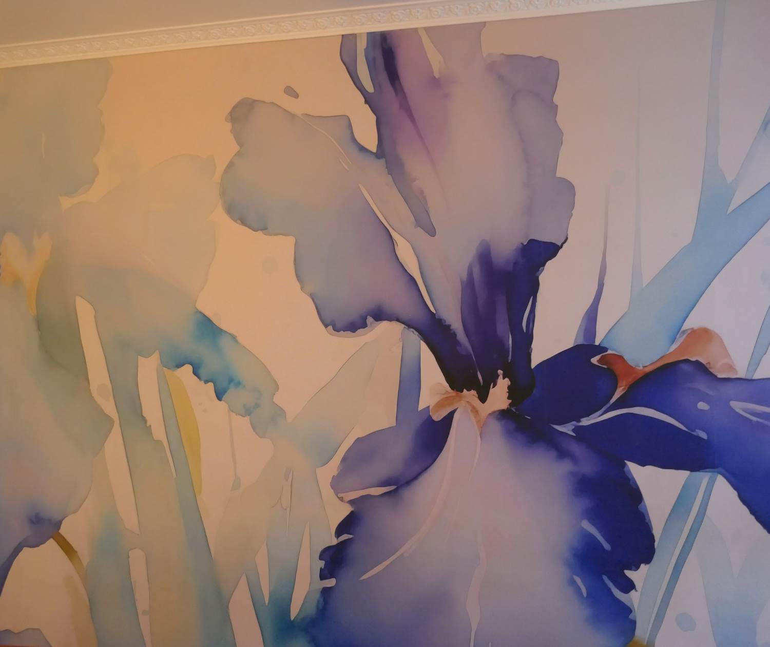 Mur aquarelle chambre iris