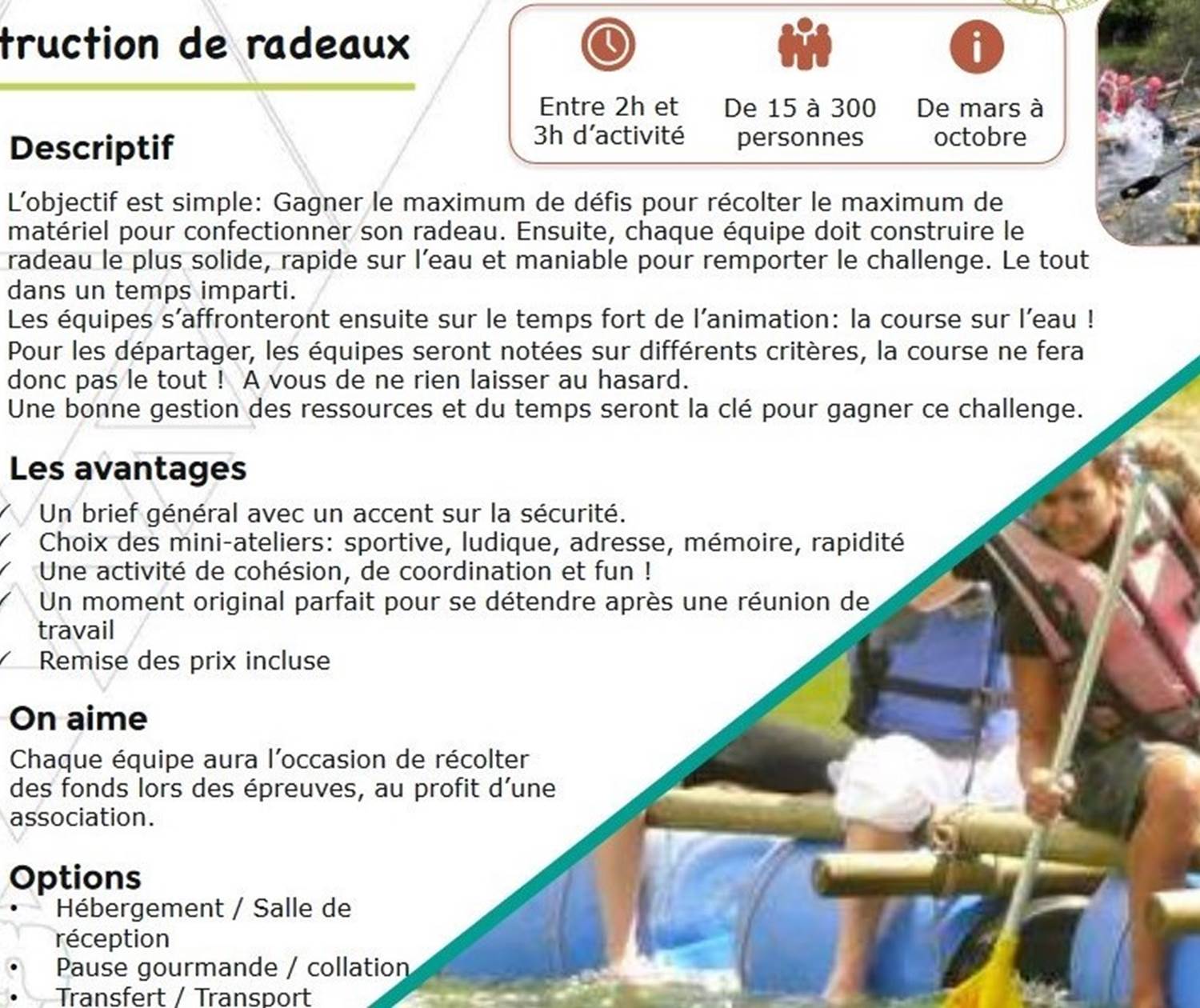 Construction de Radeaux