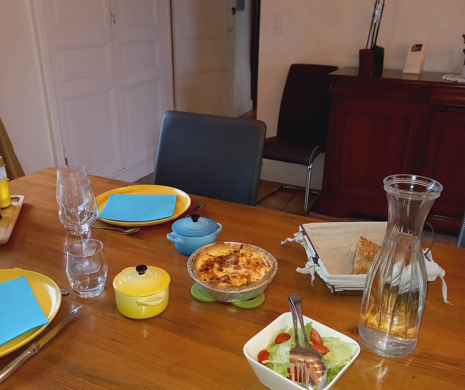 Diner 2 plats (quiche lardons -trompettes des morts)