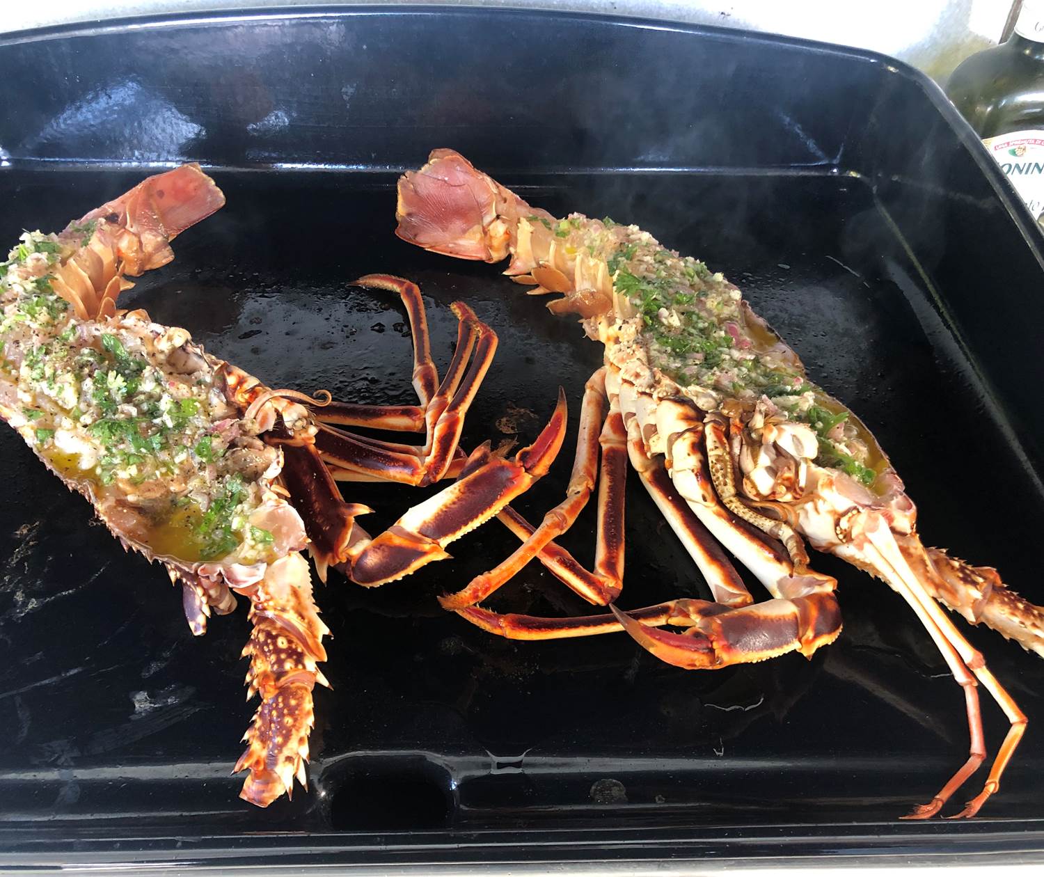 Langouste cuite à la plancha