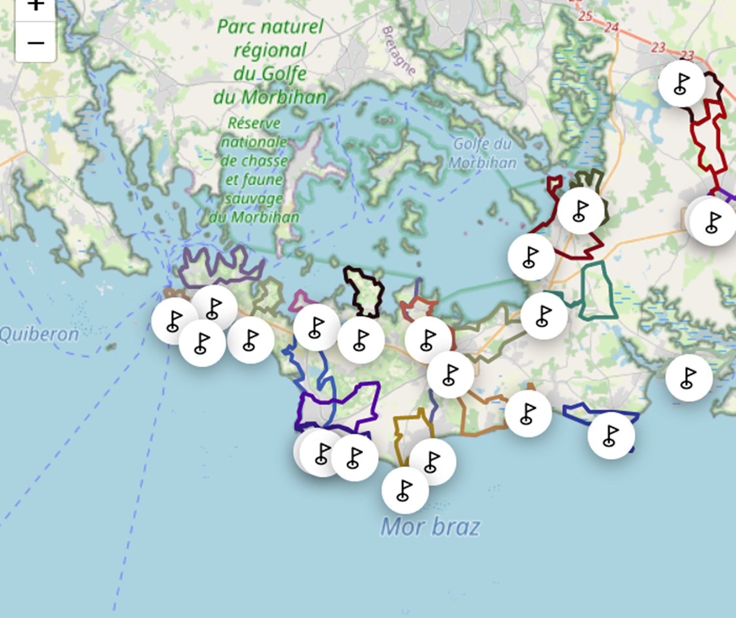 Plan randonnées presqu'ile de Rhuys Charles Ashton