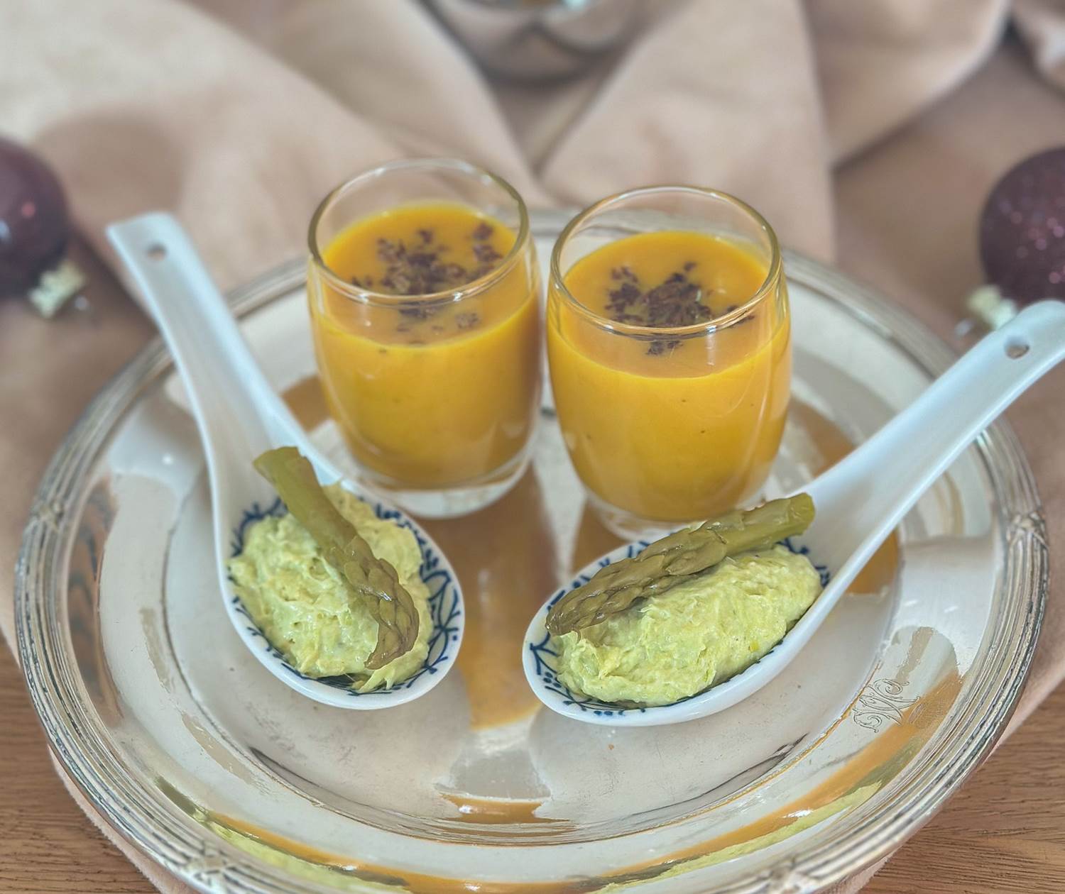 mise en bouche dîner réveillon Demeure du Porzou