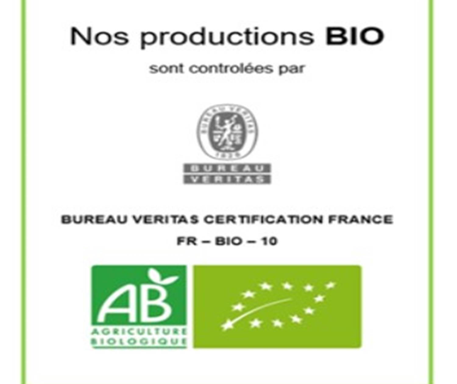 certification bio par Bureau Veritas