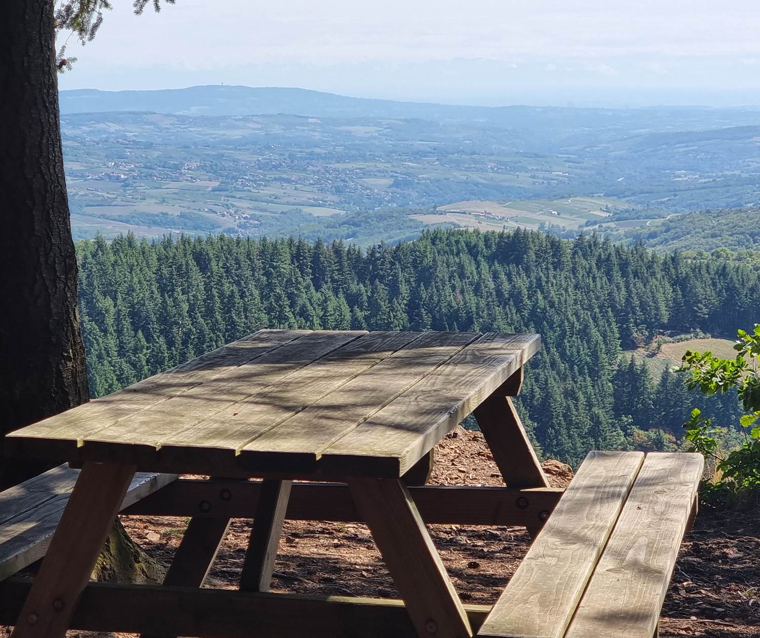 Petite pause à la table d'orientation