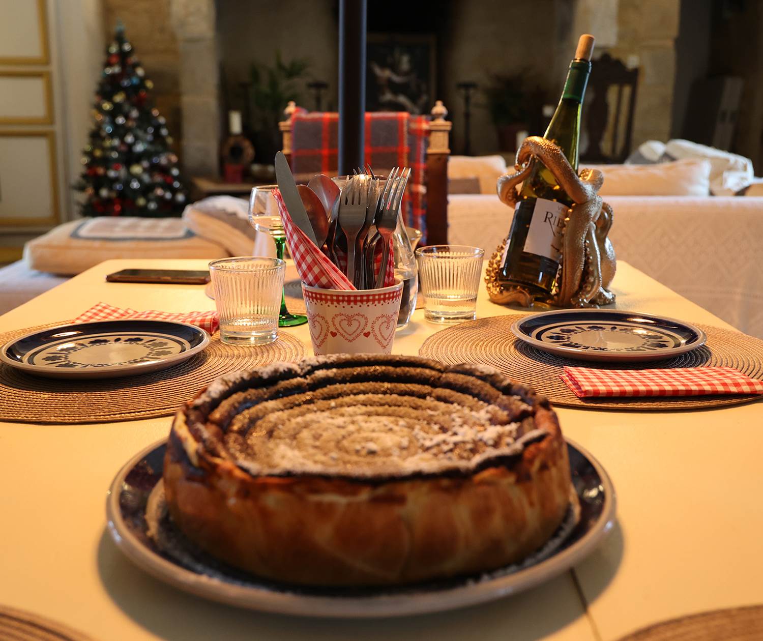 Repas alsacien servi au Château de Saint-Chamarand dans le Lot lors d’un séjour de groupe