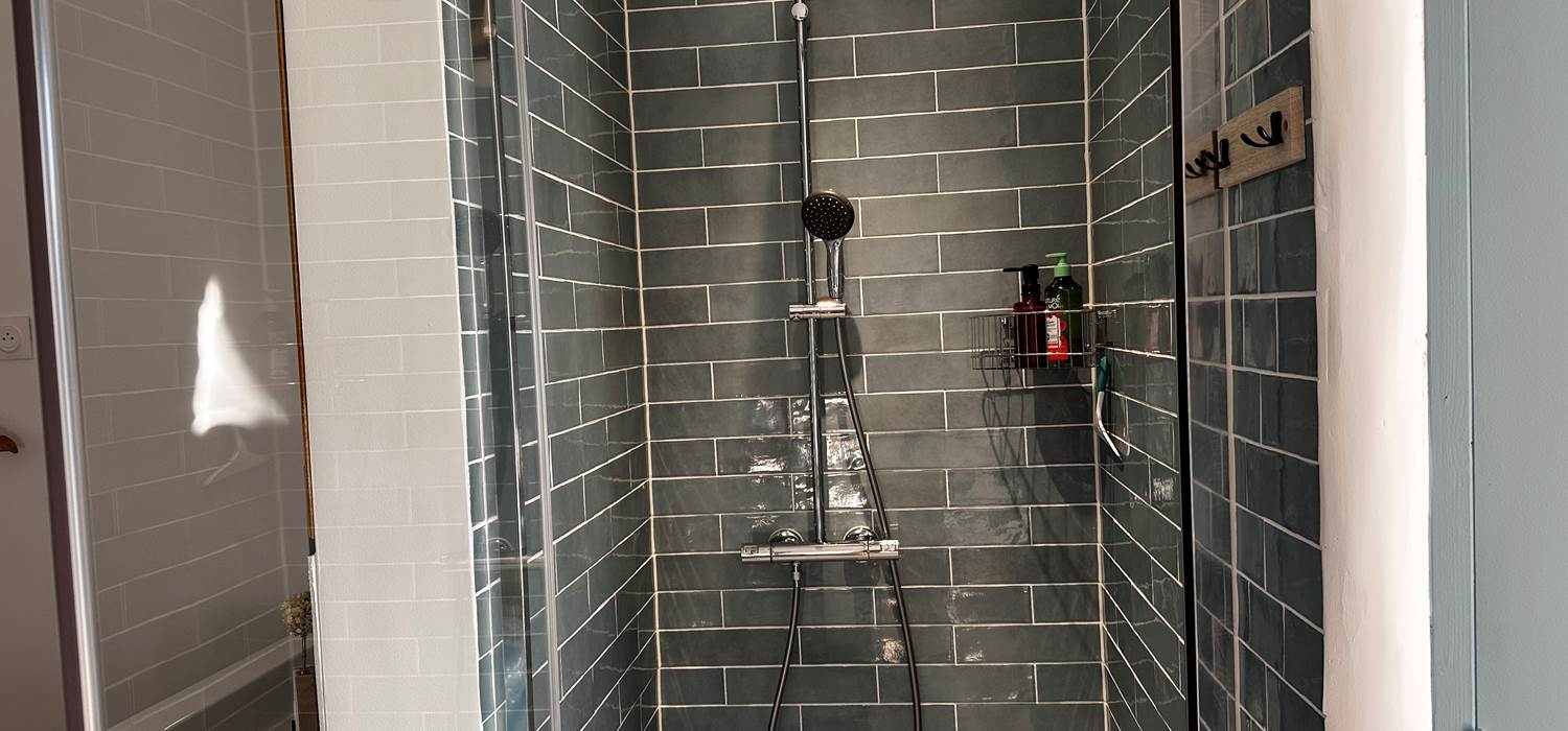La douche chambre bleue