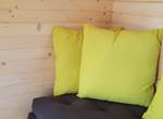 Cabane du Cerf, banquette salon