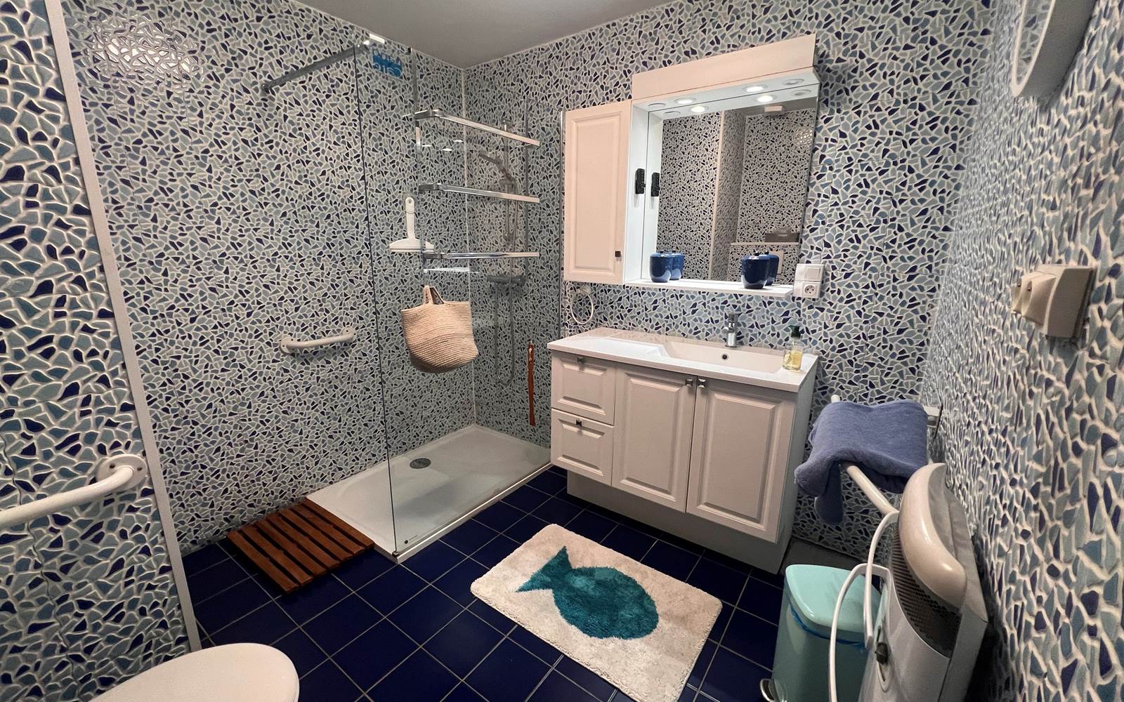 bac a douche extra plat dans la salle de bains du rez de chaussée