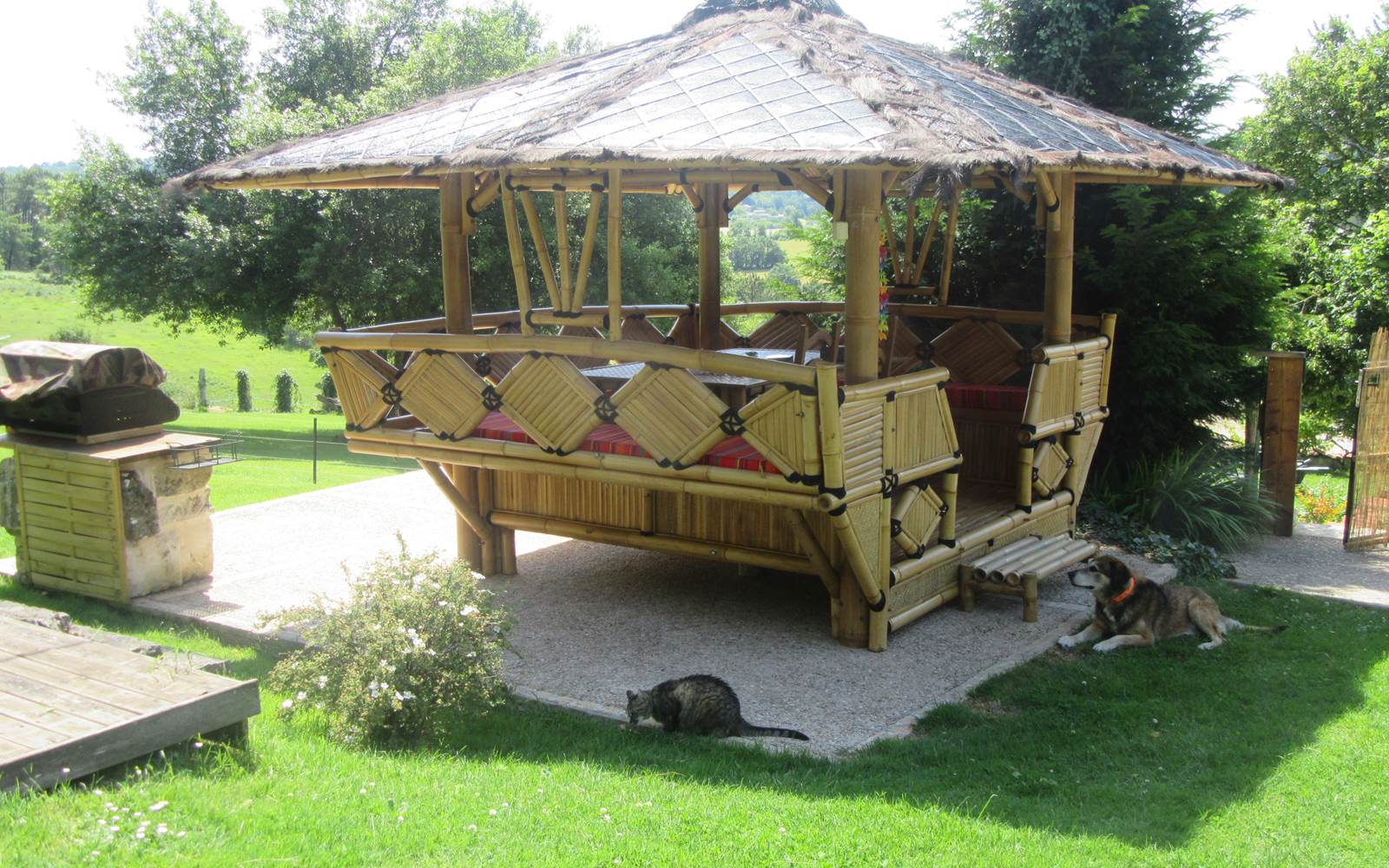 piscine + cuisine d'été + payotte + plancha