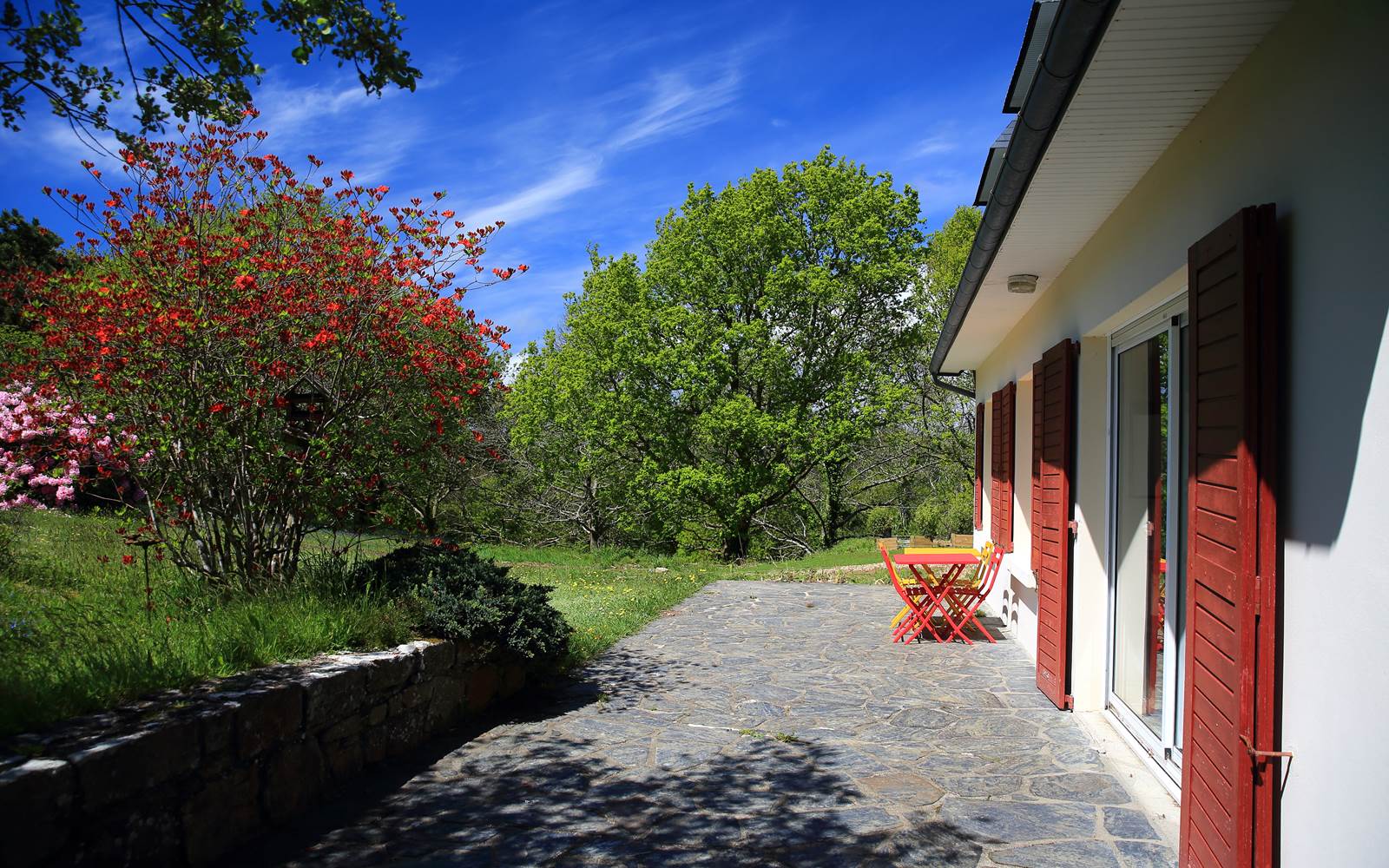 terrasse de notre maison  à  Ploulec'h